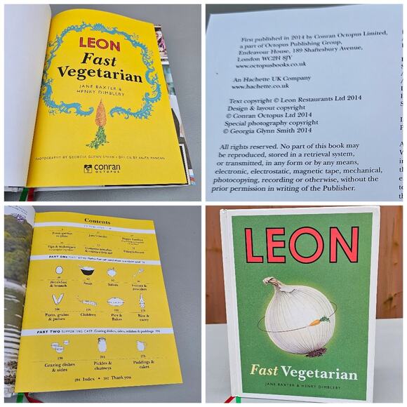 Fast Vegetarian Cook Book Hard Back Books Kitchen Recipes Foodie Cooking Leon - Picture 10 of 10